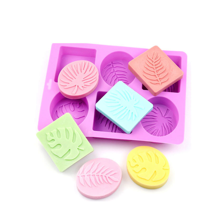 Hapi 6 Even Square Oval Leaves Silicone Cake Mold Pudding Mold Handmade Soap Mold